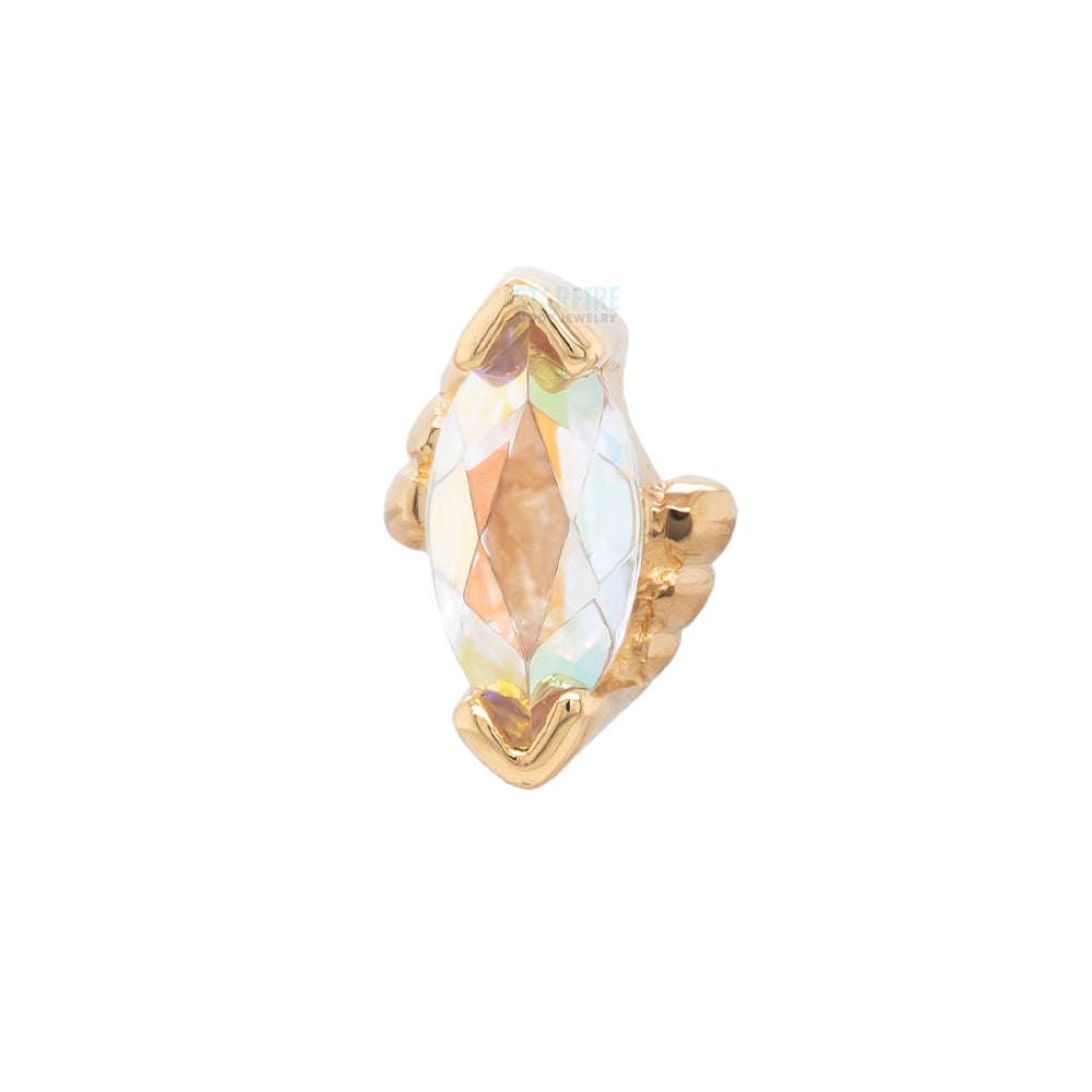 threadless: Beaded Marquise Pin in Gold & Platinum with Mercury Mist Topaz