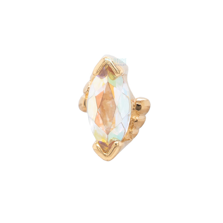 threadless: Beaded Marquise Pin in Gold & Platinum with Mercury Mist Topaz
