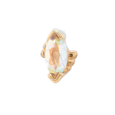 threadless: Beaded Marquise Pin in Gold with Mercury Mist Topaz