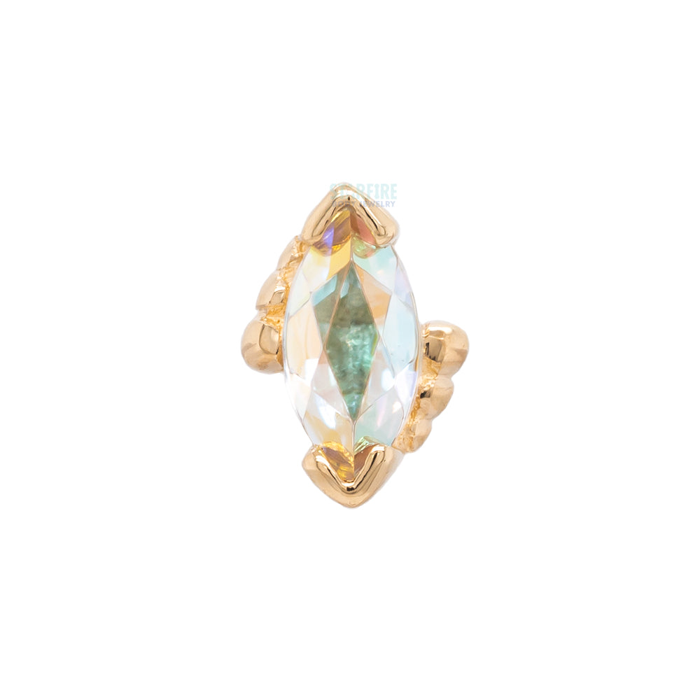 threadless: Beaded Marquise Pin in Gold & Platinum with Mercury Mist Topaz