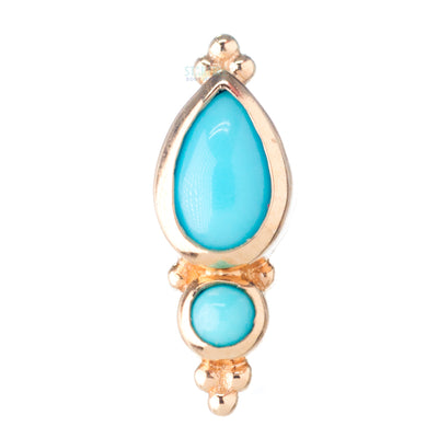 "Mai" Threaded End in Gold with Turquoise