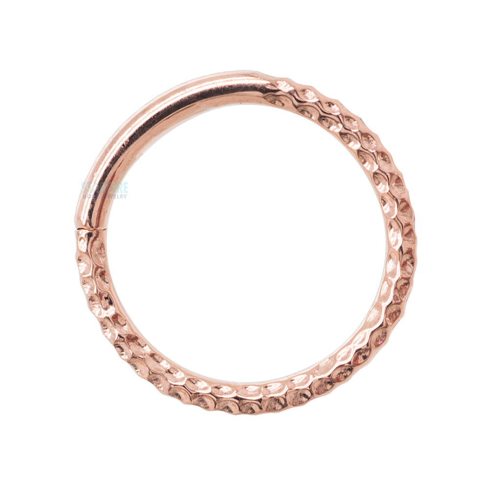 Hammered Seam Ring in Gold & Platinum