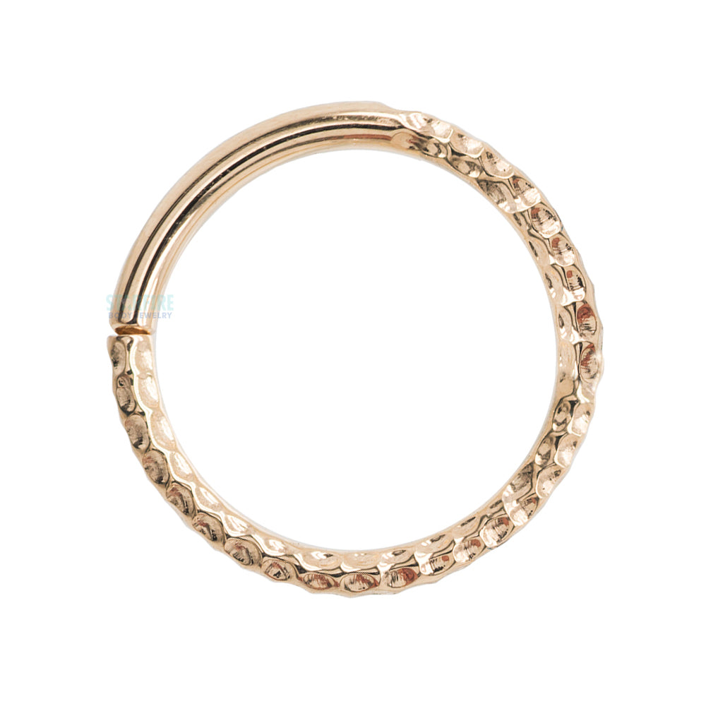 Hammered Seam Ring in Gold & Platinum
