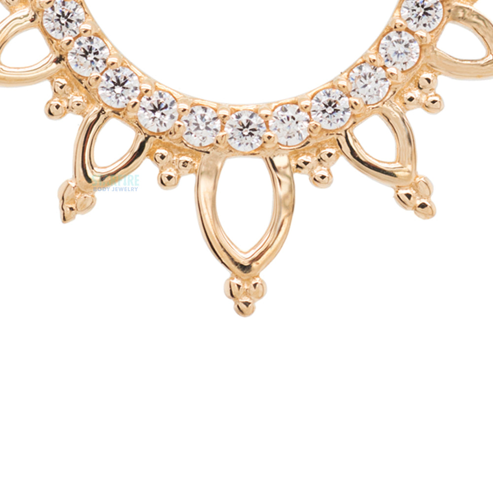 "Indra" Hinge Ring / Clicker in Gold with CZ's