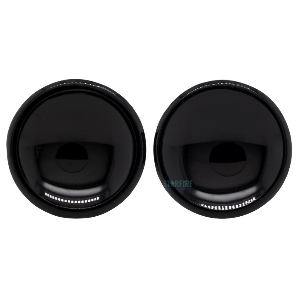 Concave Glass Plugs - Gloss Black