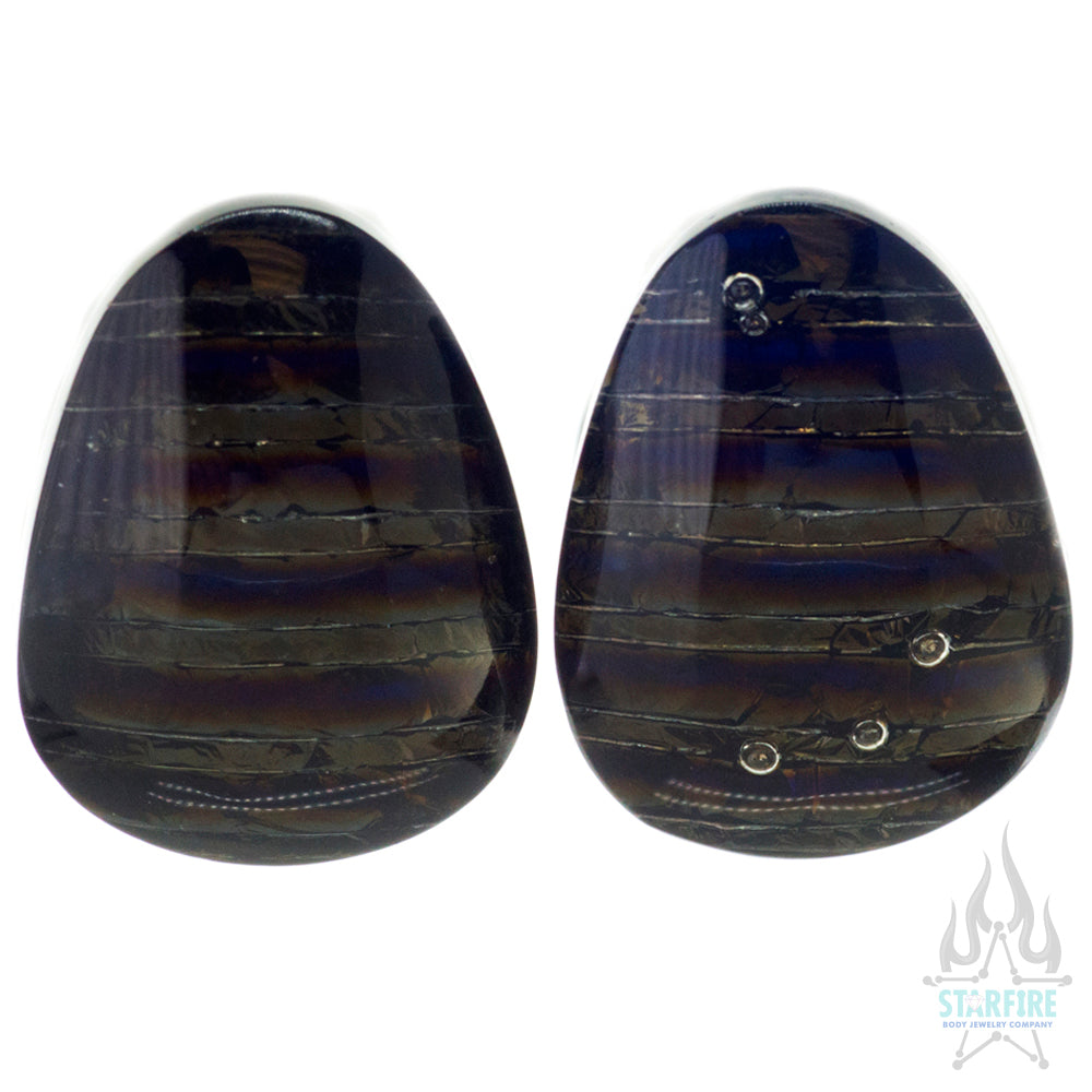 Iridescent Glass Teardrop Plugs