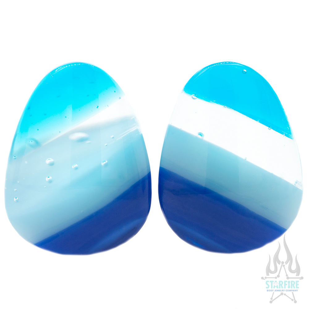 Linear Glass Teardrop Plugs
