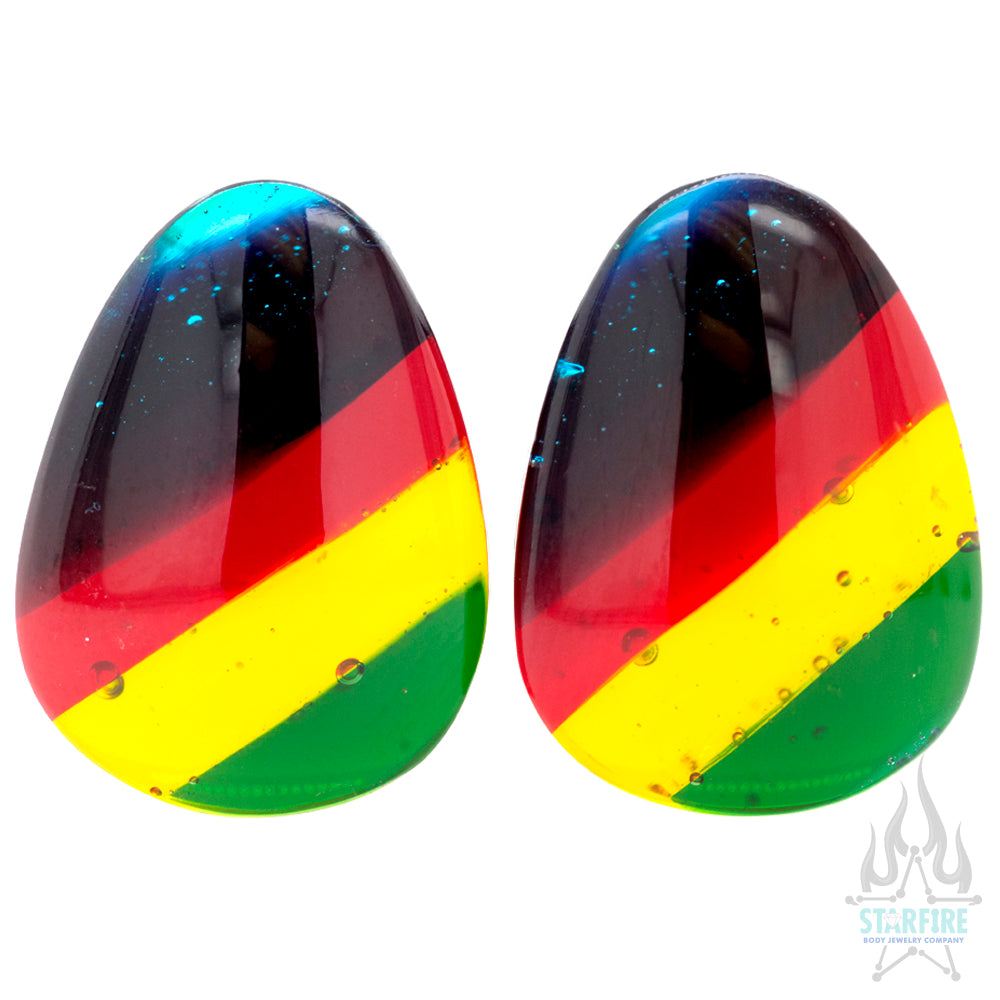 Linear Glass Teardrop Plugs
