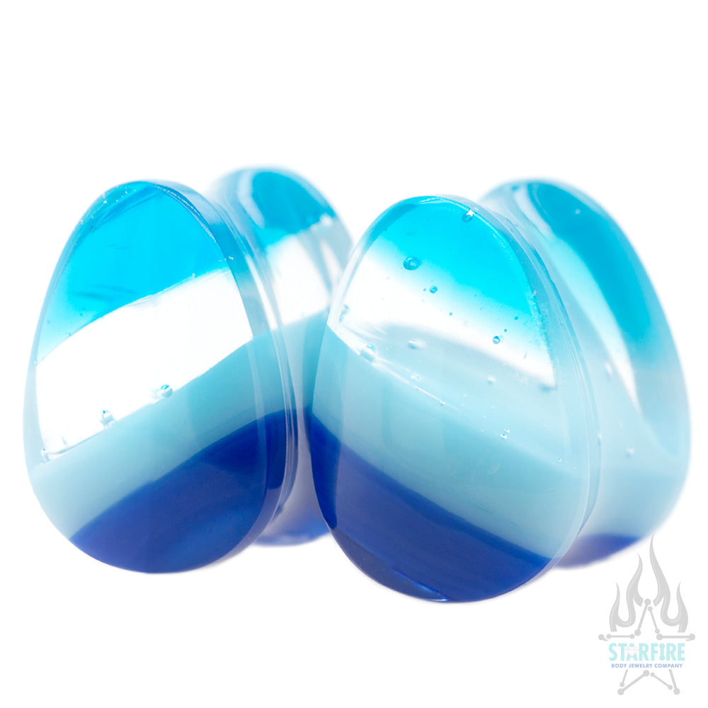 Linear Glass Teardrop Plugs