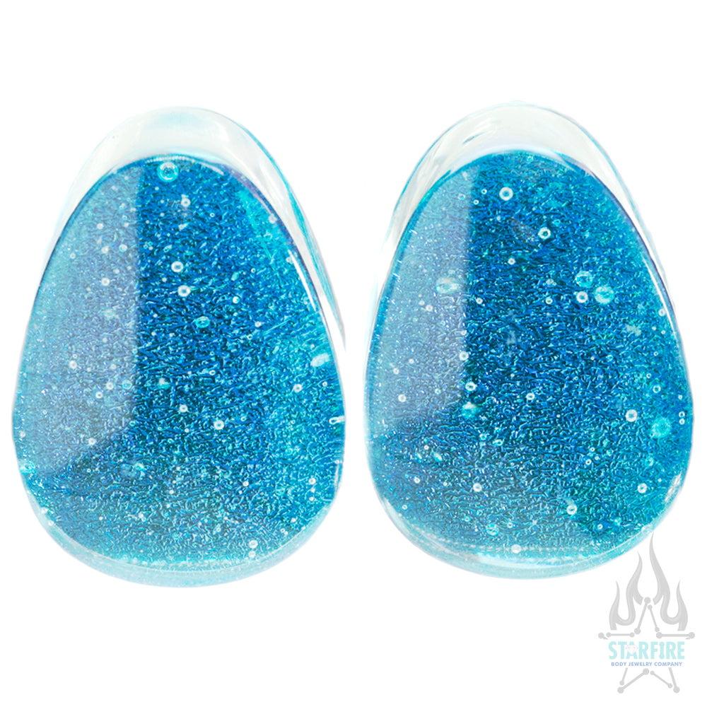 Deluxe Dichroic Glass Teardrop Plugs