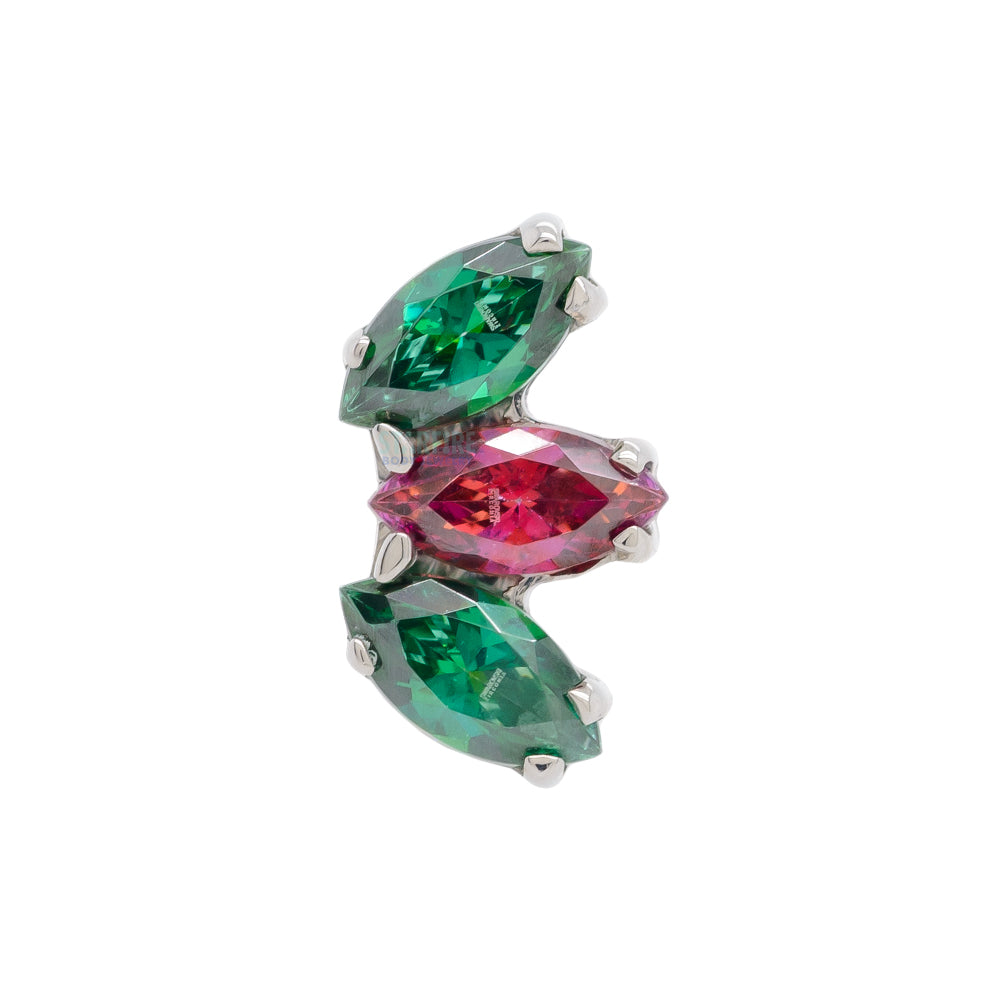 Marquise Fan with Faceted Gem Threaded End - Holiday Collection