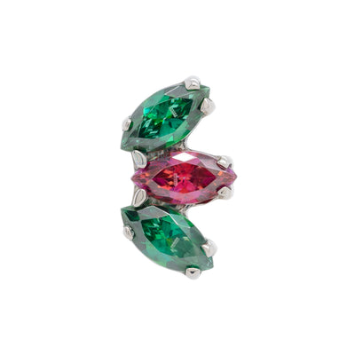 Marquise Fan with Faceted Gem on Flatback - Holiday Collection