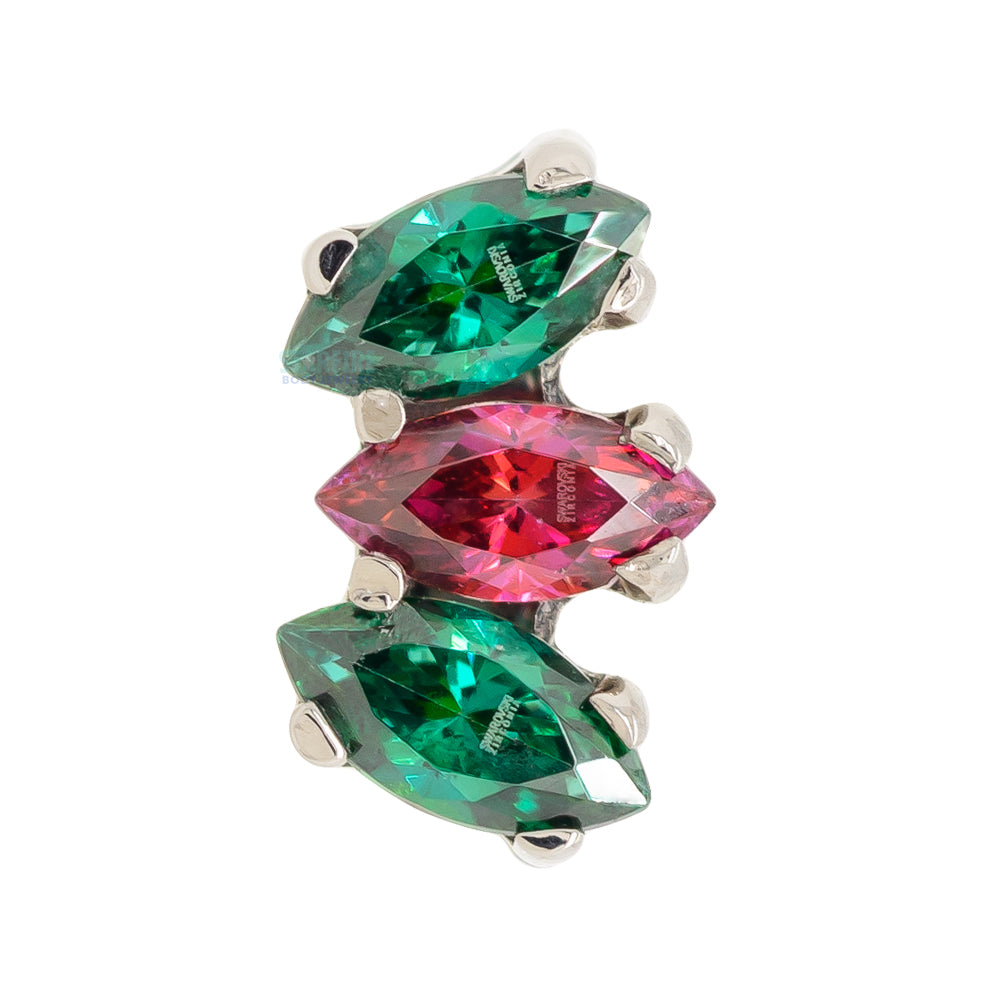Marquise Fan with Faceted Gem Threaded End - Holiday Collection