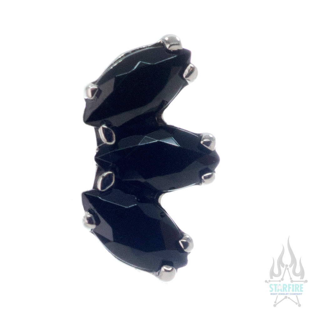 Marquise Fan with Faceted Gem on Flatback
