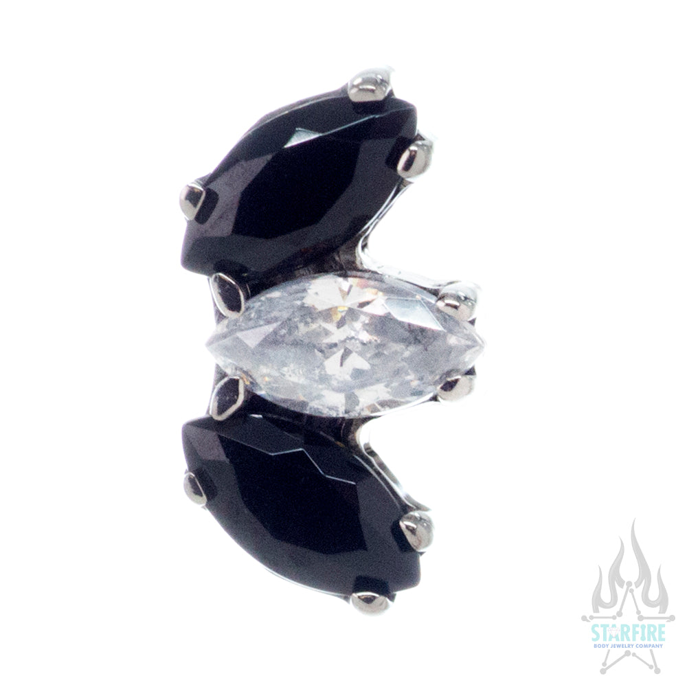 Marquise Fan with Faceted Gem on Flatback - custom color combos