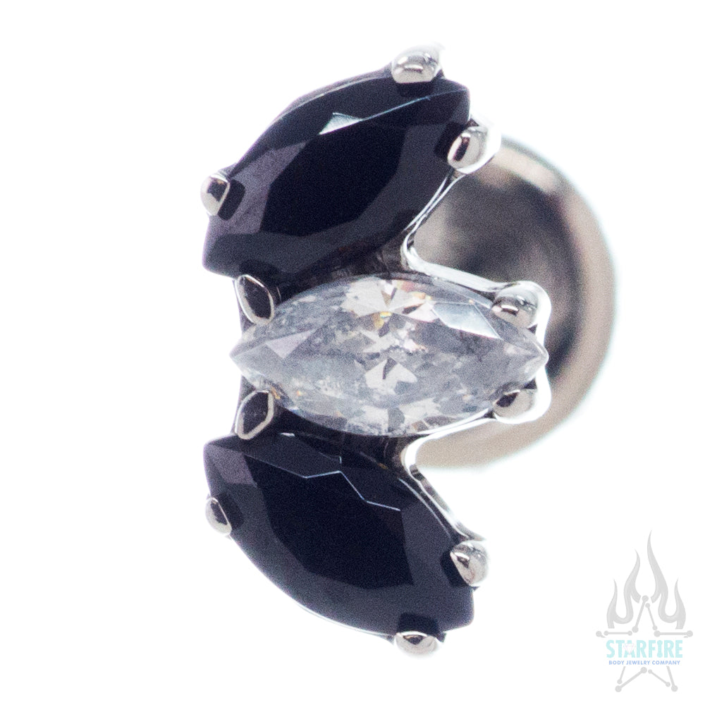 Marquise Fan with Faceted Gem on Flatback - custom color combos