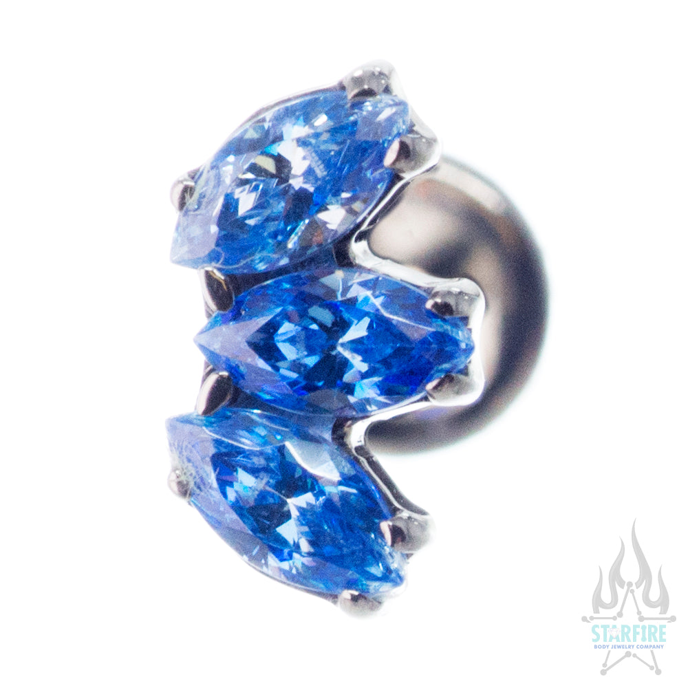 Marquise Fan with Faceted Gem on Flatback