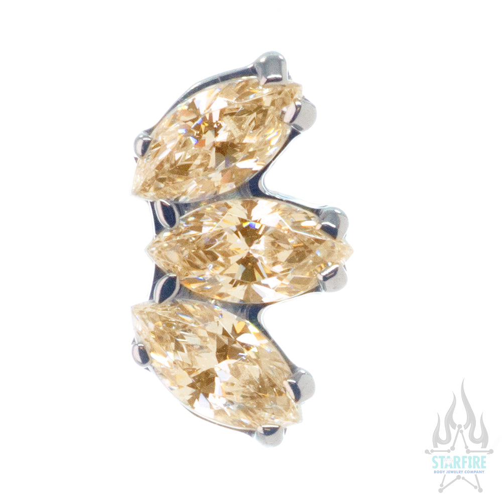 Marquise Fan with Faceted Gem on Flatback