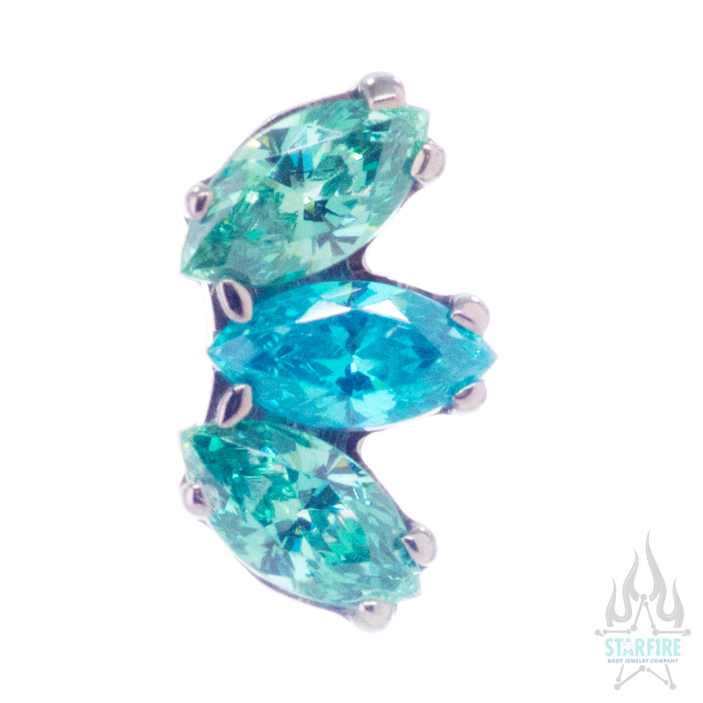 Marquise Fan with Faceted Gem on Flatback - custom color combos