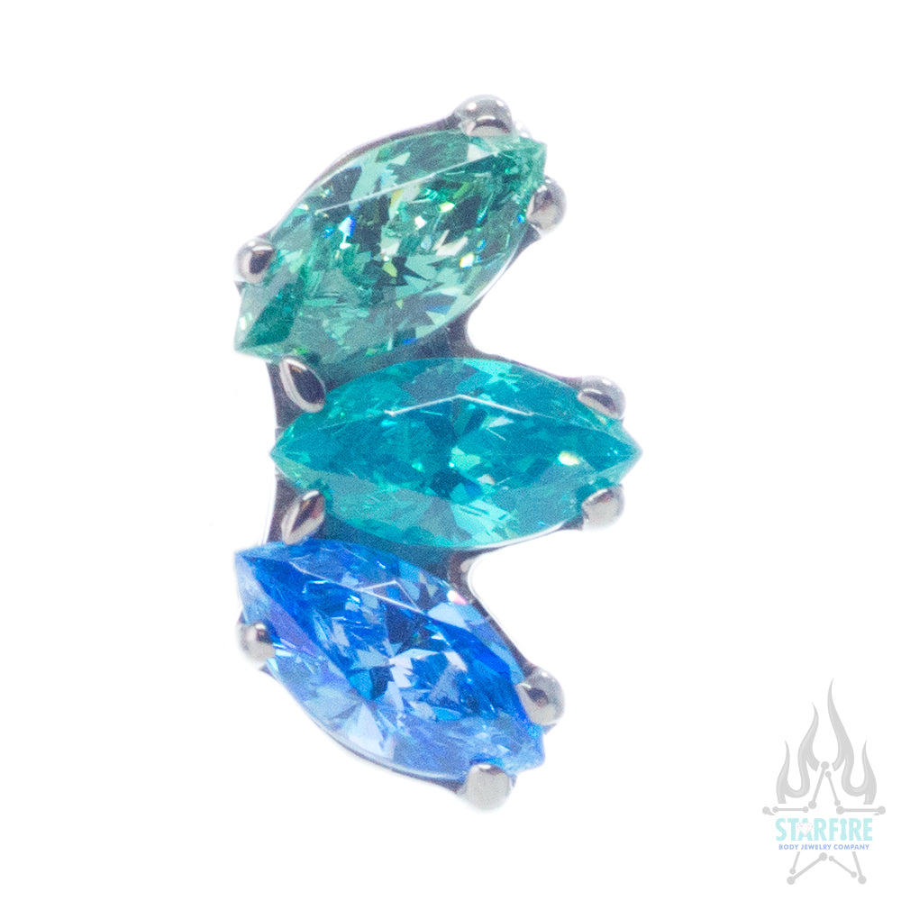 Marquise Fan with Faceted Gem on Flatback - custom color combos