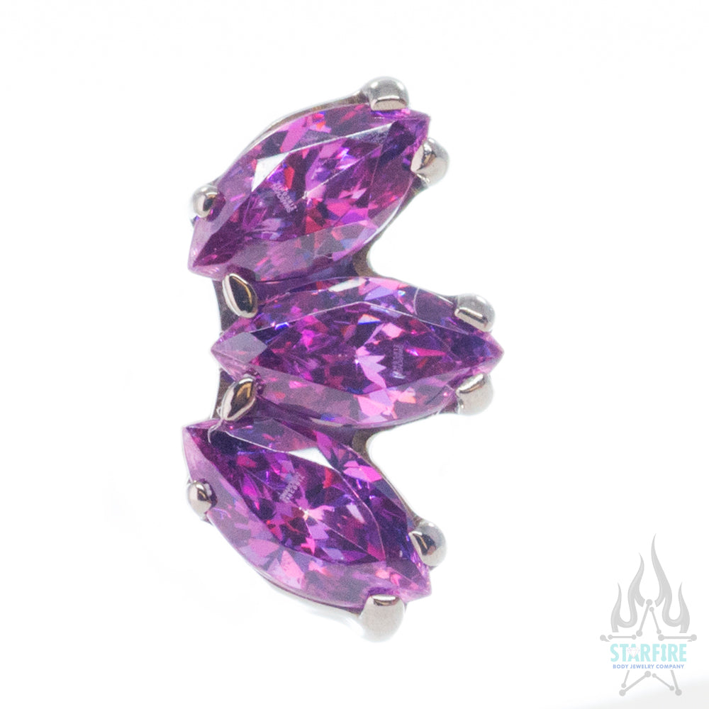 Marquise Fan with Faceted Gem on Flatback