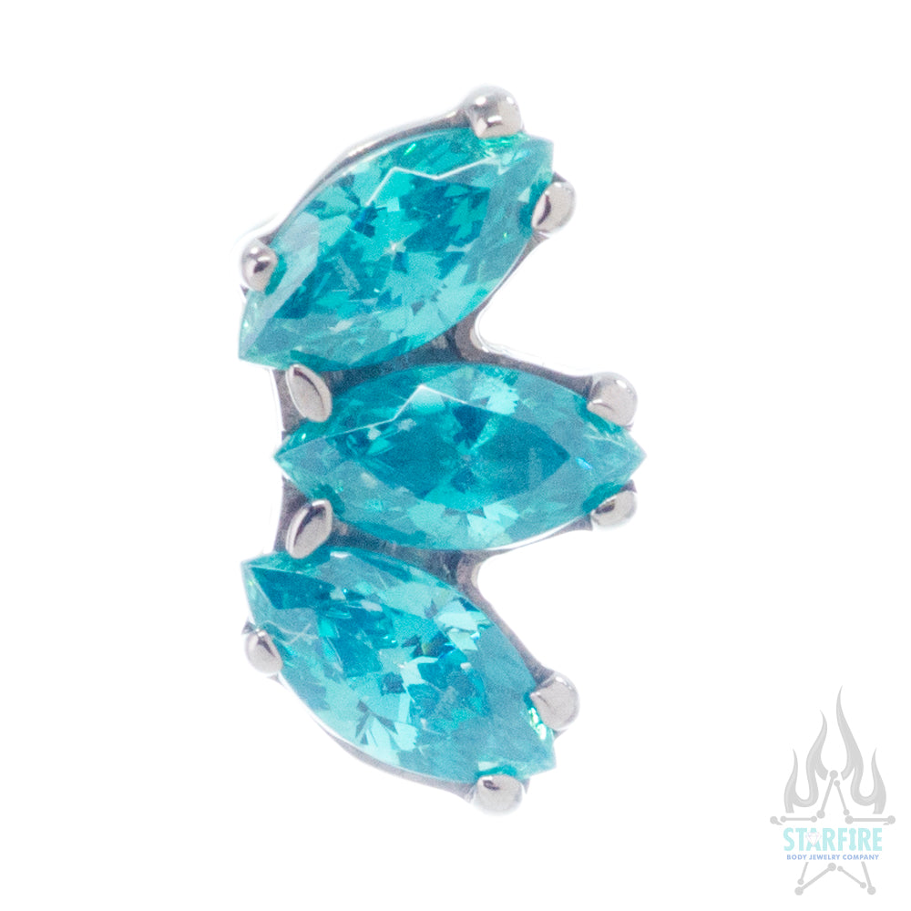 Marquise Fan with Faceted Gem on Flatback
