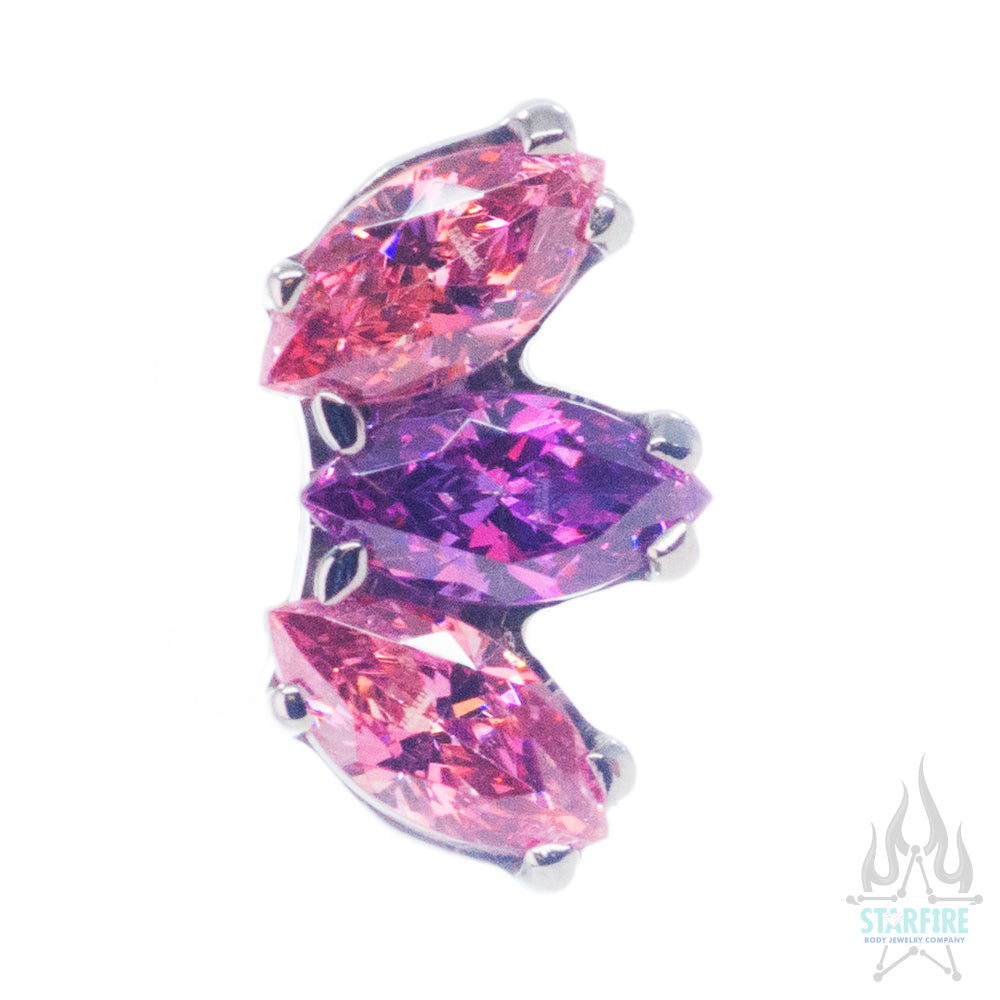 Marquise Fan with Faceted Gem on Flatback - custom color combos