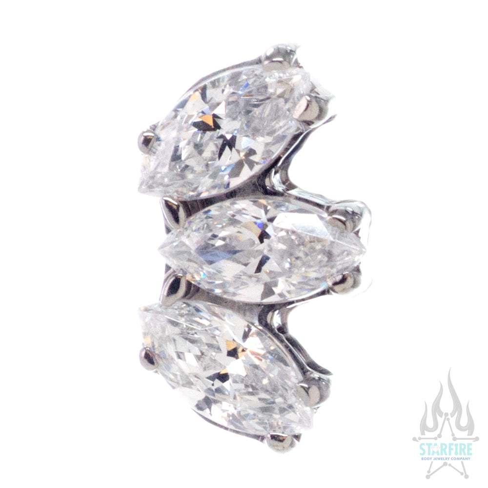 Marquise Fan with Faceted Gem on Flatback