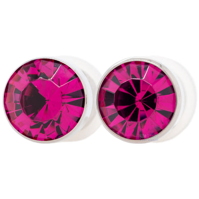 Titanium Crystal Gem Plugs - Fuchsia