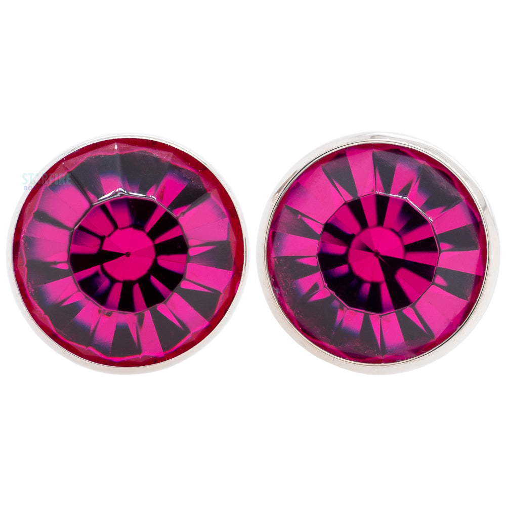 Titanium Crystal Gem Plugs - Fuchsia