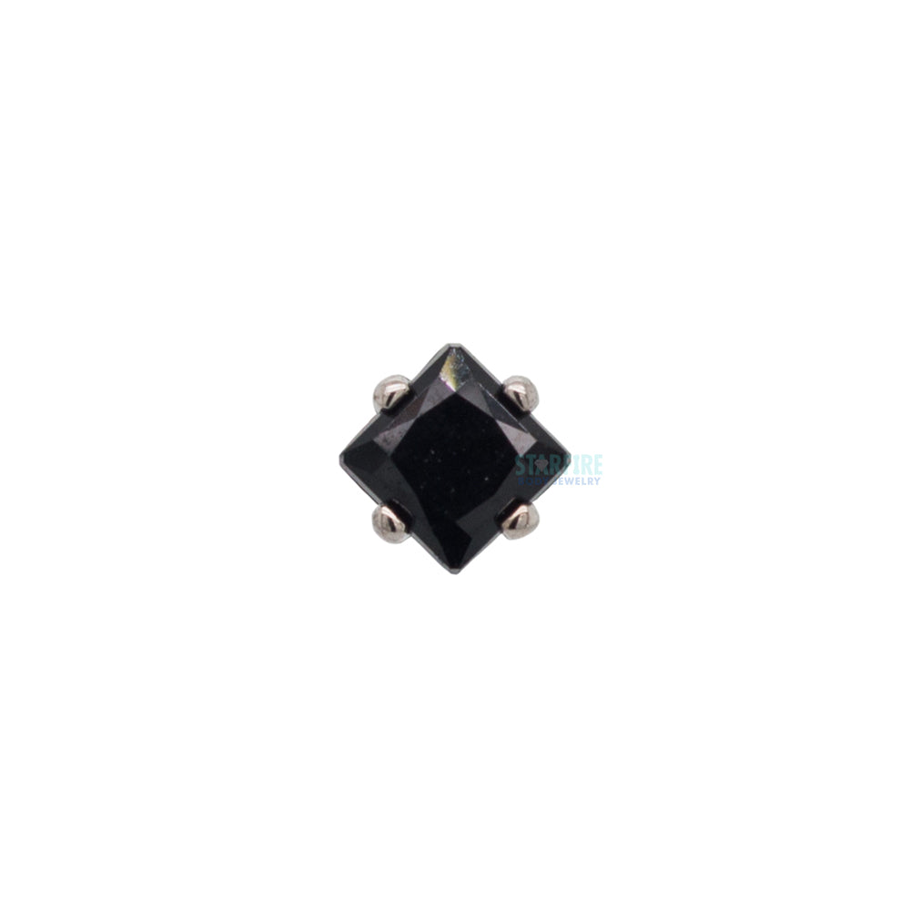 2mm Prong-Set Square Princess Star-Cut Faceted Gem on Flatback