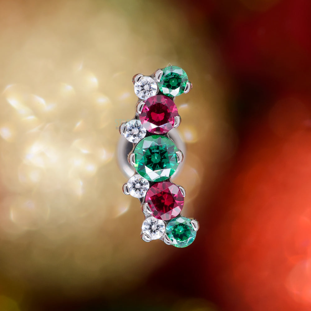 "Suprium" #3 Faceted Gem Cluster Threaded End - Holiday Collection