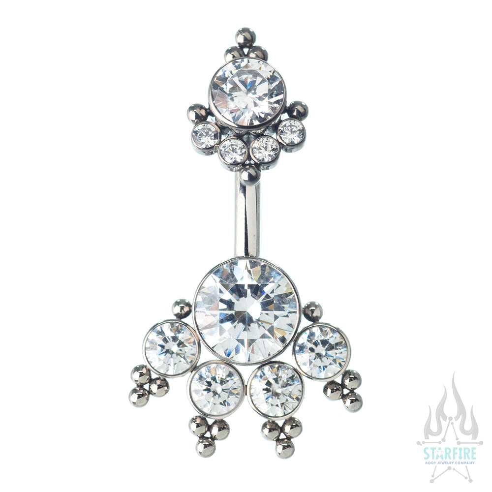6HN 'Haute Couture' Faceted Gem Navel Curve