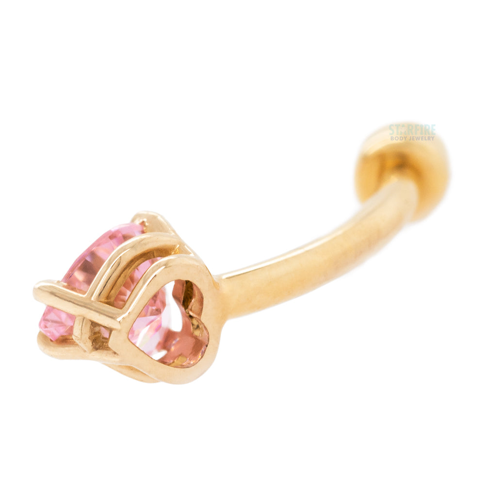 Heart-Cut Brilliant-Cut Gem Navel Curve in Gold