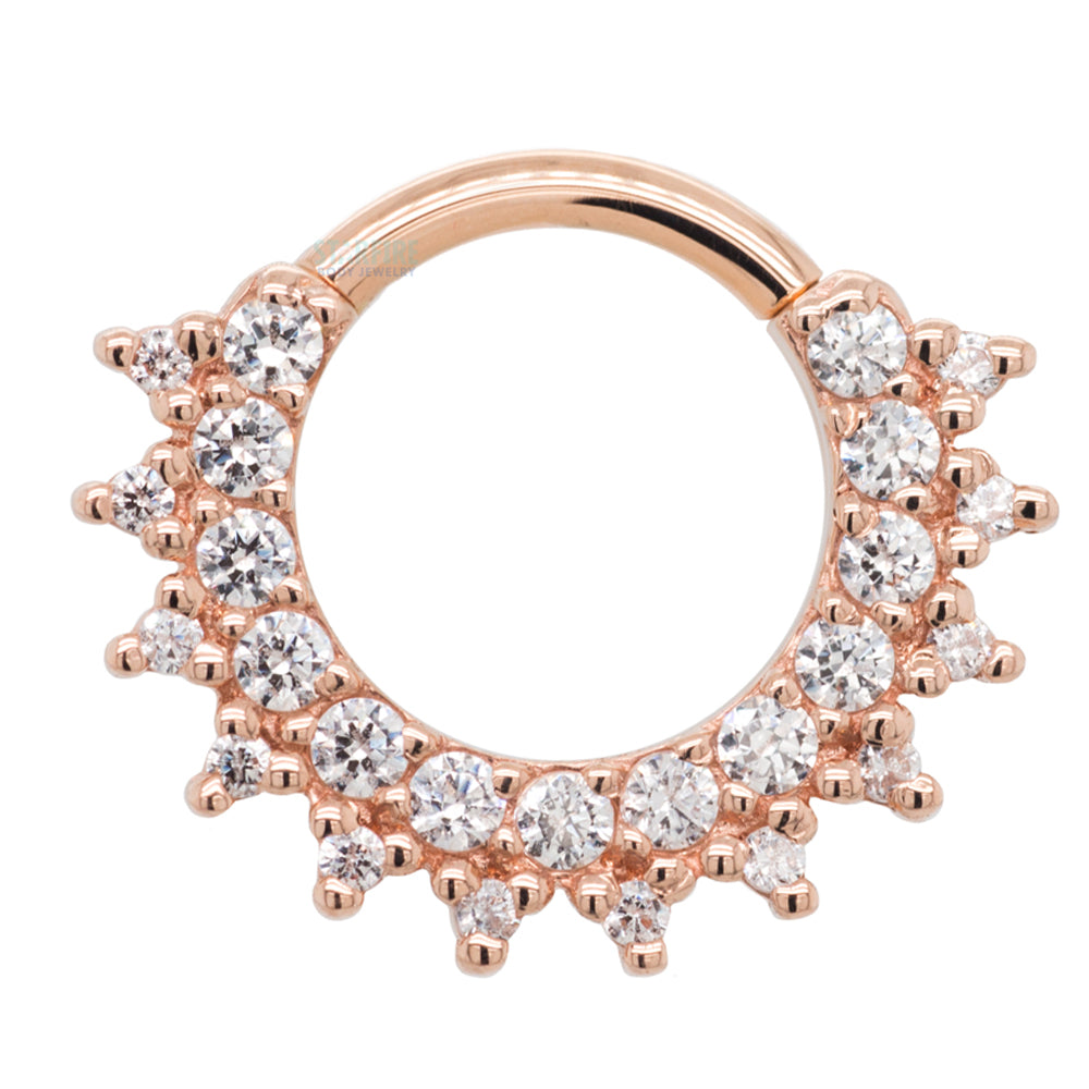 "Gem Kolo" Hinge Ring in Gold & Platinum with White CZ's