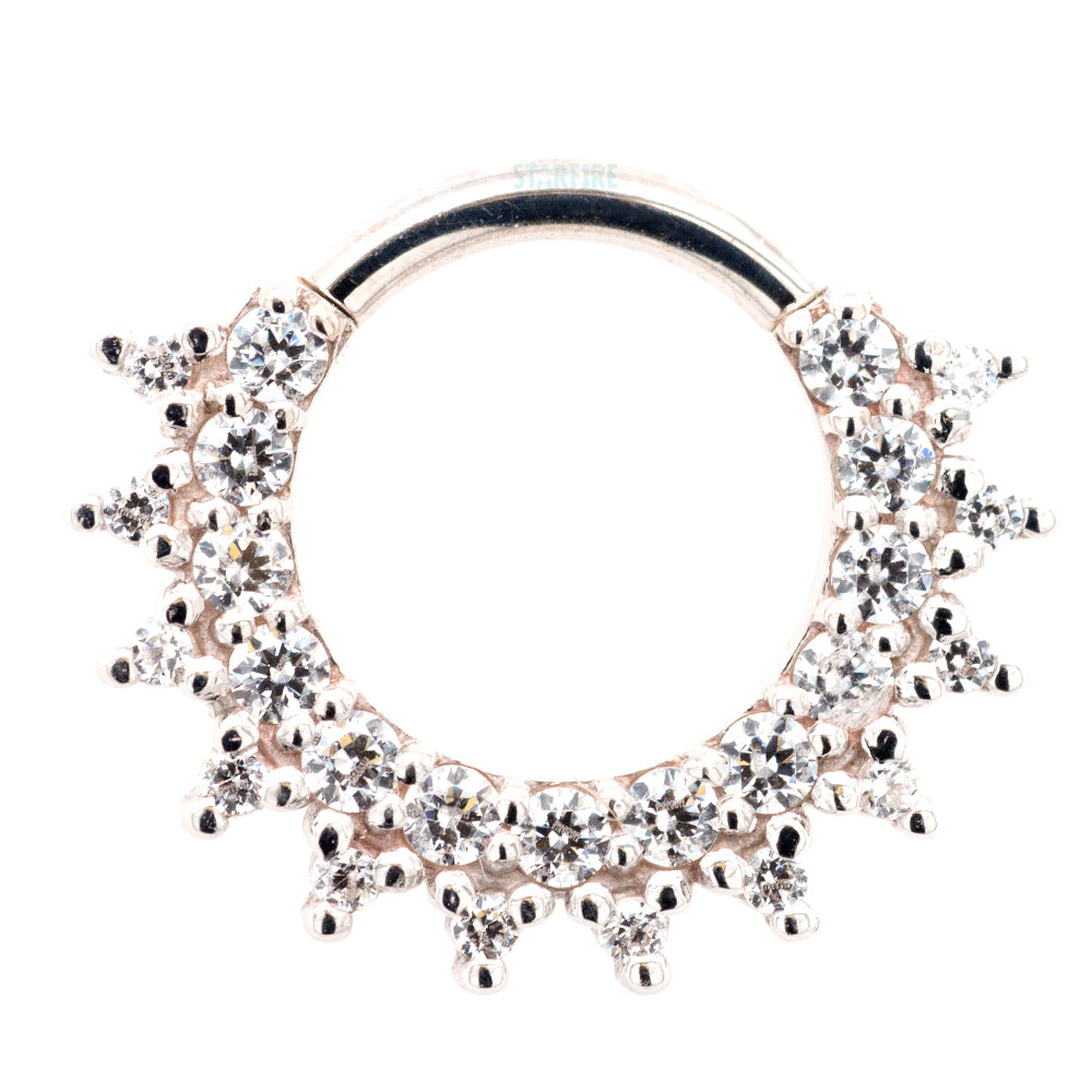 "Gem Kolo" Hinge Ring in Gold & Platinum with White CZ's