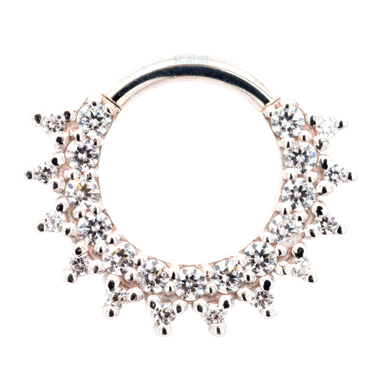 "Gem Kolo" Hinge Ring in Gold & Platinum with White CZ's