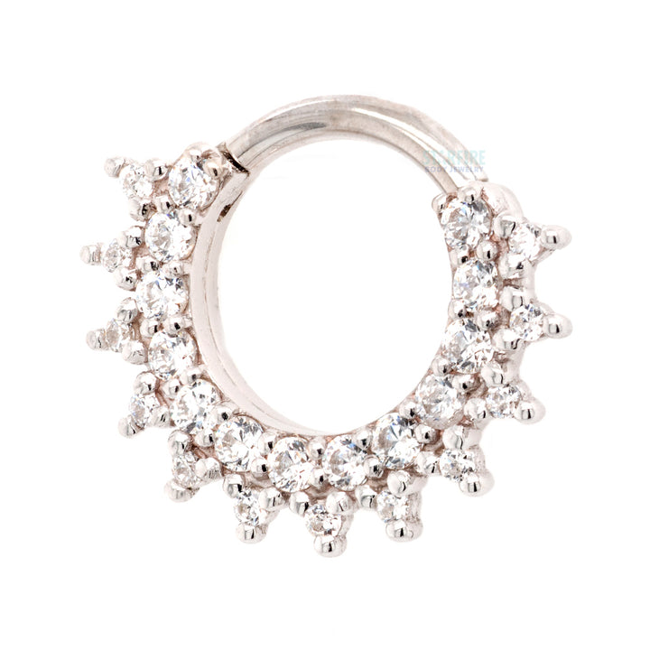 "Gem Kolo" Hinge Ring in Gold & Platinum with White CZ's