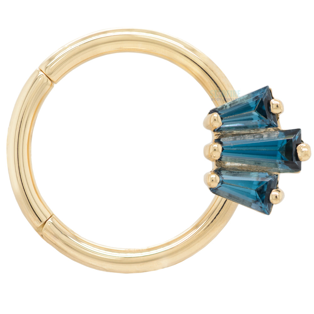 "Oceane 3" Hinge Ring in Gold with London Blue Topaz'