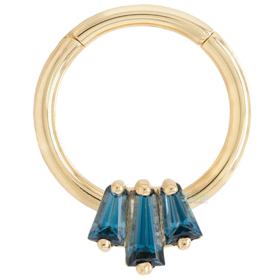 "Oceane 3" Hinge Ring in Gold with London Blue Topaz'