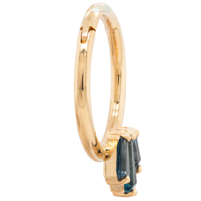 "Oceane 3" Hinge Ring in Gold with London Blue Topaz'