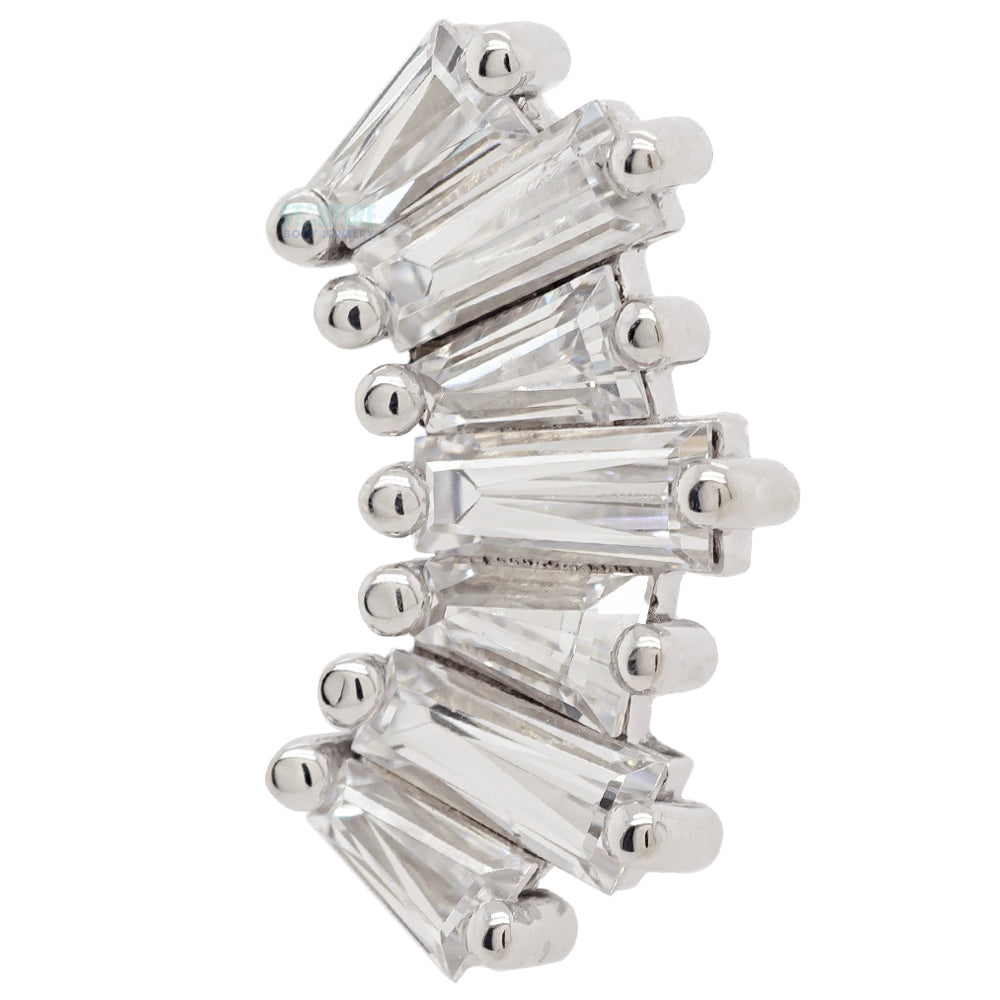 "Oceane 7" Threaded End in Gold with White CZ's