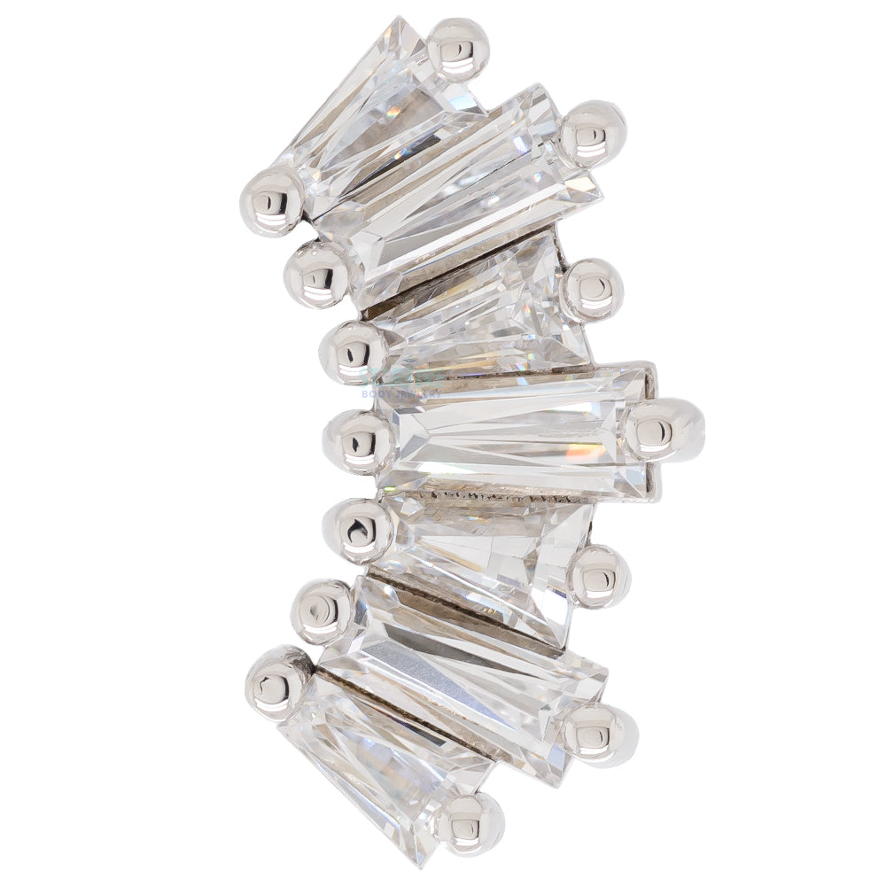 "Oceane 7" Threaded End in Gold with White CZ's