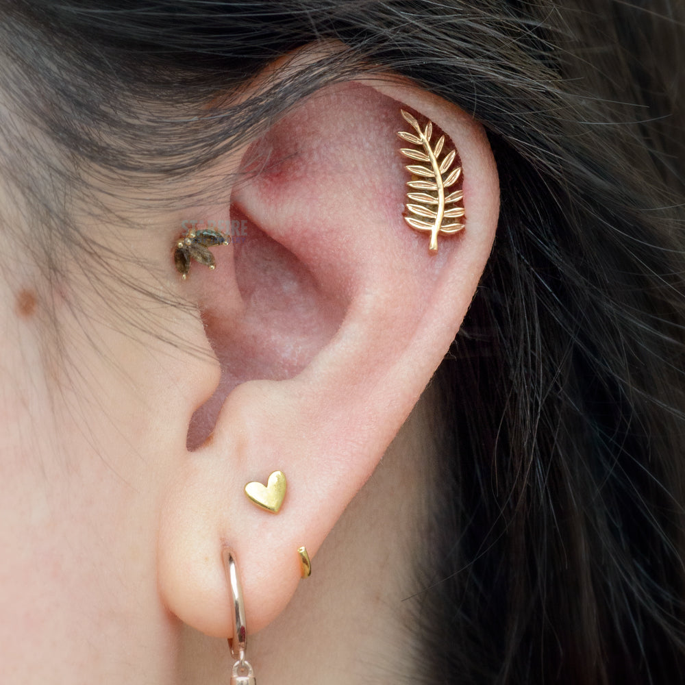 "Fern" Threaded End in Gold & Platinum