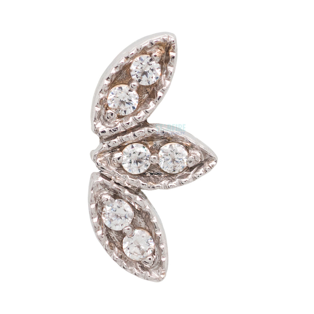 "Firefly" Threaded End in Gold & Platinum with White CZ's