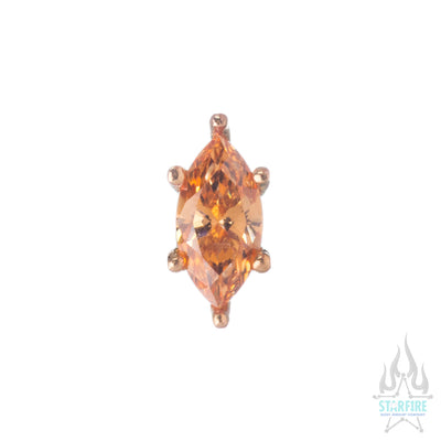 threadless: Prong-Set Marquise-Cut Brilliant-Cut Gem End in Gold