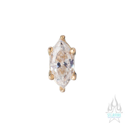 threadless: Prong-Set Marquise-Cut Brilliant-Cut Gem End in Gold