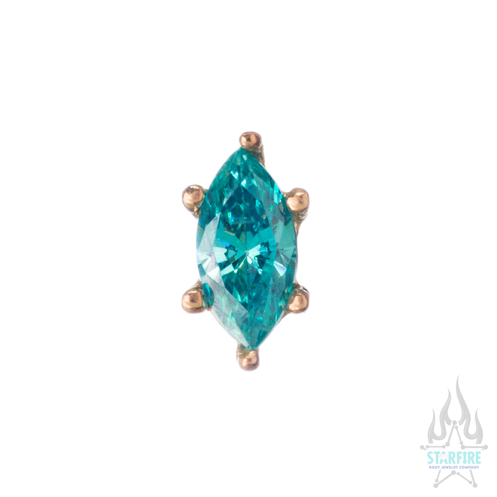 threadless: Prong-Set Marquise-Cut Brilliant-Cut Gem End in Gold