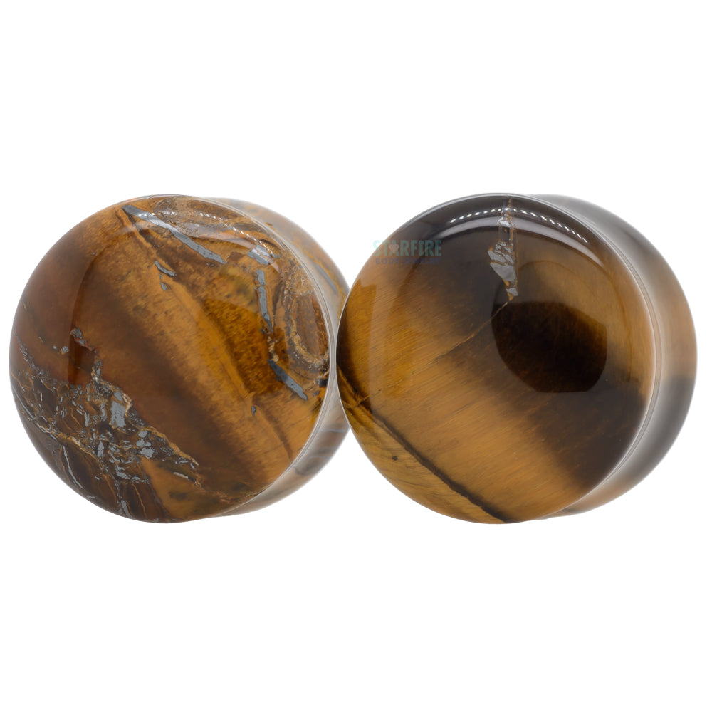 Stone Plugs - Yellow Tiger's Eye