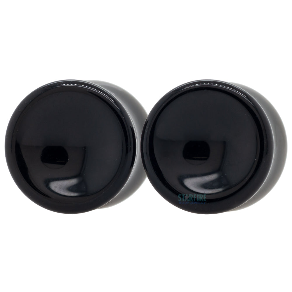Concave Stone Plugs - Black Obsidian